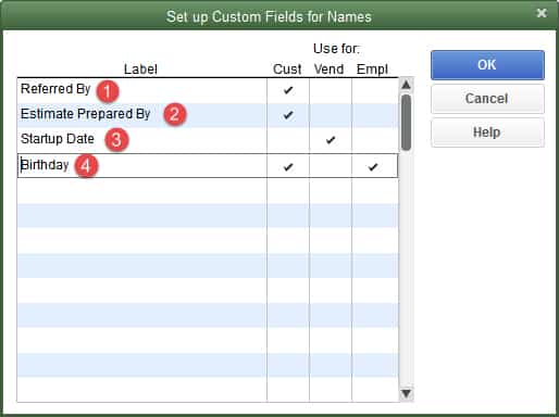 Adding new Custom Fields in QuickBooks