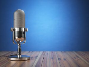 Retro microphone - audio broadcast